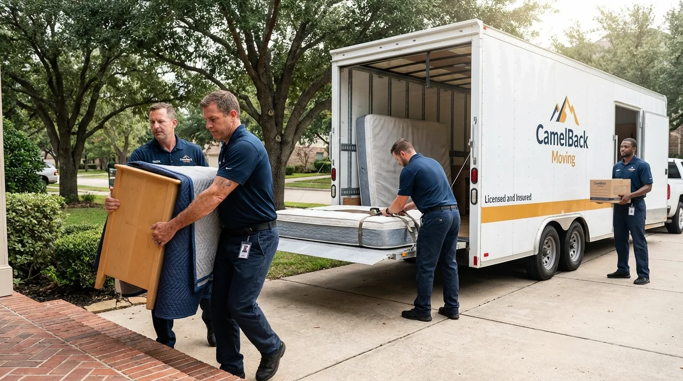 Crew loading residential truck for cross-state move from Roseland, NJ